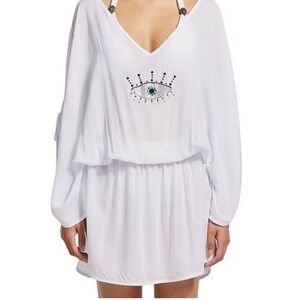 Kurt Geiger London Eye White Women’s Tunic Cove Up Size Medium NWT